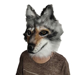 Maschera a forma <span class=keywords><strong>di</strong></span> testa <span class=keywords><strong>di</strong></span> lupo grigio, maschera in peluche per feste a tema <span class=keywords><strong>Halloween</strong></span>, <span class=keywords><strong>film</strong></span> e TV, accessorio divertente per feste - Product Image 6
