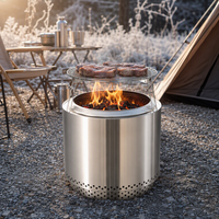 Barbecue extérieur sans fumée en acier inoxydable 304 Natural Gifts, foyer à bois, brasero