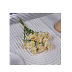 Fleurs artificielles en soie Jinxi, dessinées à la main, à la camomille, pour décorations de mariage et de maison, couleurs champagne, blanc, rose, jaune, orange, bleu - Product Image 4