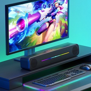 Soundbar RGB Lighted Desktop <b>Speaker</b> 2.0 Channel Wireless Multimedia Gaming <b>Speaker</b> for Computers with Heavy Bass - Product Image 2