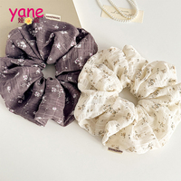Scrunchie Rambut Wanita Motif Bunga Korea - Aksesoris Rambut Kasual untuk Wanita, Bahan Kain Bermotif Bunga, Buatan Tangan, Ukuran Besar, Grosir