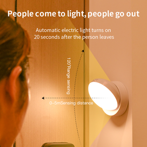 Wireless Round <b>Motion</b> <b>LED</b> Night <b>Light</b> USB Charging Cabinet Night Lamp Bedside Table for Bedroom Home Closet <b>Sensor</b> <b>Lights</b> - Product Image 2