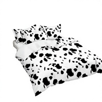 Ensemble de literie 3 pièces en polyester noir et blanc à motifs floraux pour dropshipping UE – Housse de couette pour usage domestique et hôtelier 160x200 180x200