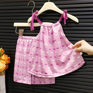 <span class=keywords><strong>2025</strong></span> mùa hè mới phong cách in treo quần short phù hợp với 0-4 Tuổi Cô gái giản dị nhà quần áo nhà máy bán buôn - Product Image 4