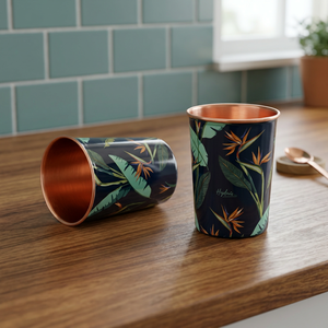 Vaso de metal de doble pared con diseño floral, estilo bohemio, para adultos, para fiestas. - Product Image 2