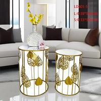 Ensemble de tables basses en métal Lander, 2 pièces, or, fer luxueux, écologique, moderne, américain, personnalisé, décoration intérieure, salon, chambre à coucher