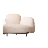 Canapé individuel ultra-simple style Wabi-sabi, design nordique, lignes courbes, en velours doux et laine d'agneau, esthétique moderne et mobile