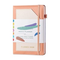 Gran oferta, planificador mensual semanal A5, banda elástica de papel grueso Premium, diario de tapa dura personalizado, planificador, cuaderno de presupuesto