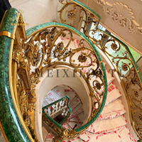 Balustrades d'escalier en aluminium et laiton de luxe européennes pour villas |   Styles, couleurs et tailles sur mesure, résistant à la rouille, garantie 1 an, pour sols