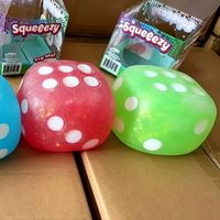 Jouet souple géant anti-stress en forme de dés de pectine, avec garniture en pectine, en boîte plastique, vente chaude, styles variés
