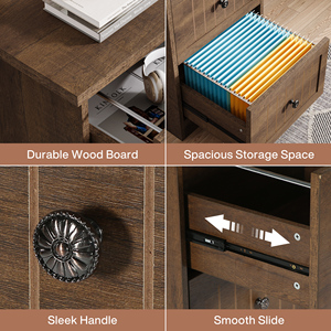 Tribesigns 4-ngăn kéo nâu gỗ cổ điển Tủ hồ sơ dọc nhà văn phòng lưu trữ giá cho A4/Thư Kích thước giấy tờ - Product Image 4