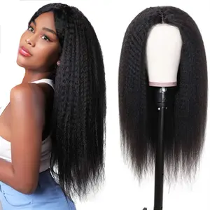 Italian Yaki Straight Virgin Lace Front Wig Human Hair Top Quality 8A 9A 10A Cuticle Aligned Peruvian Human Hair Front Lace Wig