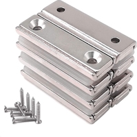 Tailles personnalisées en vrac rectangulaire N52 Aimants en pot en néodyme Conception de contre-alésage avec revêtement en nickel