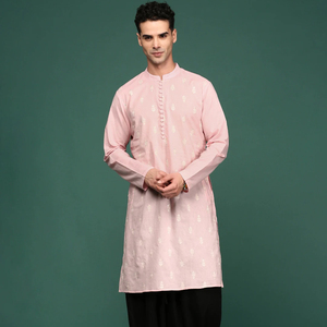 Exclusivo y Moderno Conjunto Tradicional Indio Ramas Kurti de Poliéster para Verano, Diseño Exclusivo, Festivo, Elegante, Kurta y Pijama - Product Image 1