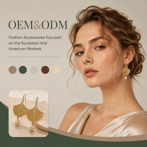 Pendientes colgantes de perlas de agua dulce en forma de abanico, personalizados al por mayor, en oro mate vintage, hipoalergénicos, joyería de moda, regalo para mujer - Product Image 1