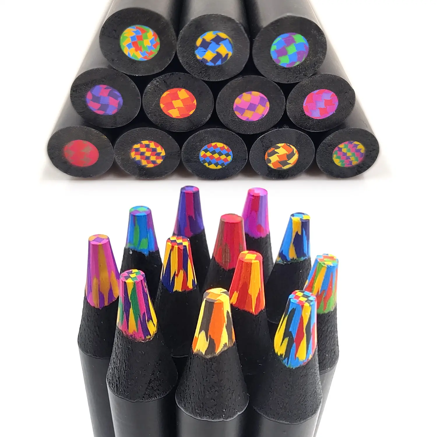 Lápis arco-íris enorme de cores mistas, lápis arco-íris multicolorido para crianças