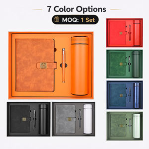 Luxury Journal Manufacturer Custom PU Leather Note Book Business <b>Office</b> <b>Gift</b> Set <b>Gift</b> BoxWater Bottle Notebook With Logo - Product Image 2