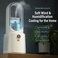 WLS-1502 OEM Blaadloze Aircooler Fan met Smart LED Display, Oplaadbare Ventilator, Fabrieksprijs voor FBA