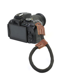 Sangle de poignet en nylon et cuir pour appareil photo reflex, 30 cm, style utilitaire professionnel, jaune, violet, bleu, noir, orange - Product Image 5