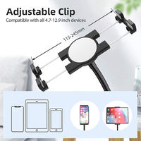 Support de tablette pliable multi-angles à bras long avec pince 360° °   Support de lit et de bureau rotatif et réglable pour téléphone et tablette de 4,7 à 12,9 pouces