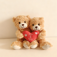 Jouets en peluche personnalisables pour couples, ours adorables avec détails de cœur personnalisés pour les cadeaux d'anniversaire, cadeaux romantiques