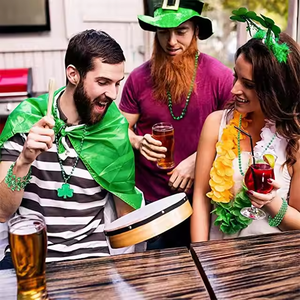 アイルランドのビールフェスティバルパーティーの装飾用品のためのホット販売聖パトリックの日シャムロックプラスチックネックレス帽子グリーンビーズチェーン - Product Image 6