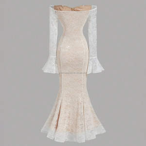 <span class=keywords><strong>Abito</strong></span> Sirena Retrò Personalizzato con Spalle Scoperte e Pizzo per l'Autunno, Elegante Vestito Lungo da Cerimonia per Donne - Product Image 4