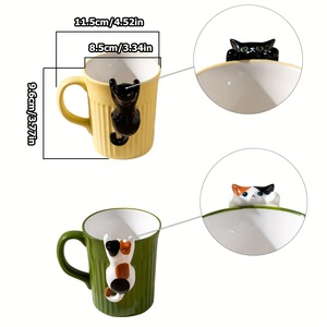 Ensemble de tasses et plateaux en céramique de style <span class=keywords><strong>dessert</strong></span> créatif avec détails de paillettes - Compatible lave-vaisselle et micro-ondes - Marque EHG - Pour la maison, les cafés et les cadeaux - Product Image 5