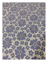 Tissu en dentelle brodée polyester/métallique 2026, tricoté, poids moyen, respirant, résistant aux plis, pour accessoires vestimentaires