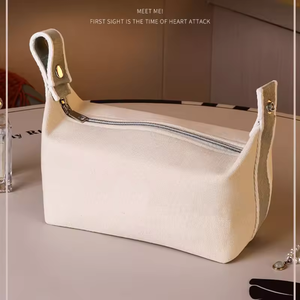 Waterproof Embroidered Canvas Cosmetic <strong>Bag</strong> Large Capacity <strong>Women</strong> Canvas Makeup <strong>Bags</strong> Travel Toiletry <strong>Wash</strong> <strong>Bag</strong> with Zipper - Product Image 4