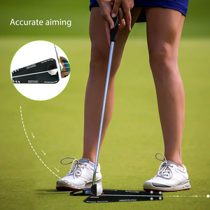 Groothandel OEM ODM Aangepaste Logo Snelle Verzending Zwarte RVS Outdoor Putting Practice Putter Swing Trainer Golf Training - Product Image 6