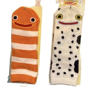 Cute Cartoon Garden Eel Crew <b>Socks</b> Breathable Women's Mid-Calf Anime Style <b>Orange</b> White Striped Pattern Youth Fashion - Product Image 4