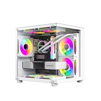 Mid Tower Gaming PC Case Panel frontal curvo Vista completa Gaming Computer Cases Support 240mm Liquid Cooler M-ATX PC Case Computer