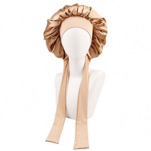 Gorro de Satén para Dormir para Mujer, de Cuatro Estaciones, con Banda para Atar el Cabello Rizado, Regalo Promocional - Product Image 4