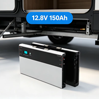 Baterai LiFePO4 Delong Slim Wall Mount 12V 150Ah Isi Ulang, Sumber Daya Siklus Tinggi untuk Kebutuhan Energi Harian RV Camper