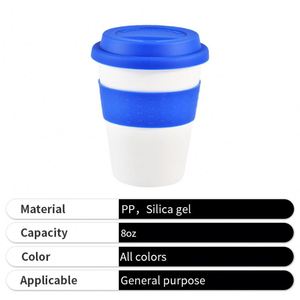 Customized <b>Reusable</b> Plastic Silicone Coffee Tea Mug Cooling Hot Water <b>Cup</b> for Giveaways - Product Image 4