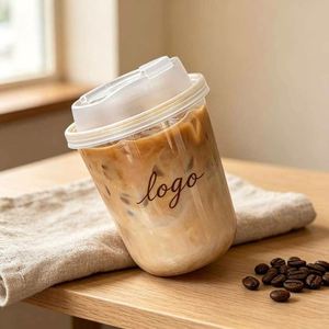 Vasos Desechables de PET en Forma de U de 12oz y 89mm, Vasos de Plástico con Tapa y Logotipo Personalizado para Matcha Latte, Smoothie y Café Helado - Product Image 3