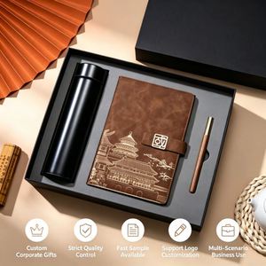 FUXI Custom Logo Premium Promotional Business Gift Box <b>Notebook</b> Set with Silk Screen Printed Thermos Cup Pen for Corporate Gifts - Product Image 1