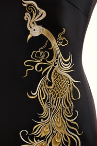 Offres Spéciales adulte foncé Qipao Design moderne sans manches Style oriental Cheongsam avec fente Sheeny <span class=keywords><strong>robe</strong></span> de soirée traditionnelle chinoise - Product Image 3
