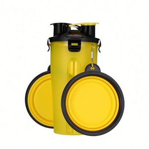 Offre Spéciale : Bouteille d'eau portable 2-en-1 en plastique pour animaux de compagnie et double gamelle pliable pour chiens, idéale pour les aventures en plein air - Product Image 3