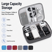 Organizer Kabel Data Serbaguna 3 Lapis Kubus Kapasitas Tinggi Kationik Pengisi Daya Hard Drive Portabel Headphone Siap Digunakan Saat Perjalanan