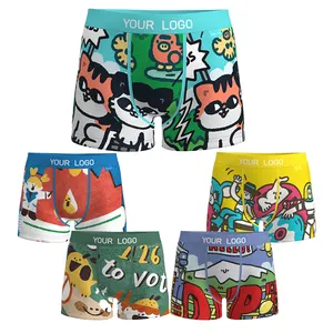 Wholesale Custom Cartoon Children 1-13 Year Old Baby Big Small Medium Cotton Boxer Child Cartoon Box Used Boy Underwear For Kid