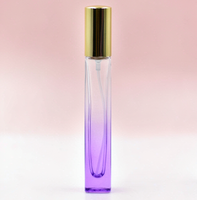 Flacon en verre carré de 10 ml à dégradé de couleurs, tendance, avec pulvérisateur pour emballage de parfum, flacon vide en verre de luxe