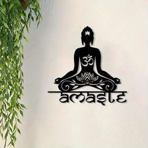 <span class=keywords><strong>ของ</strong></span>ตกแต่งผนังโลหะ<span class=keywords><strong>พระพุทธ</strong></span>รูปวินเทจ 1 ชิ้น ทำจากเหล็กกันสนิม รูปดอกบัวนั่งสมาธิ เหมาะสำหรับตกแต่งห้องโยคะ <span class=keywords><strong>ของ</strong></span>ขวัญทางจิตวิญญาณ - Product Image 2