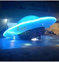 Tavan asılı şişme uzay gemisi UFO dev Led uzay temalı etkinlikler için şişme uçan daire modeli