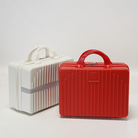 Usine Pas Cher 14 Pouces PP Portable Mini Bagages À La Mode Bonbons Motif Voyage Cosmétique Cas Doux Petit Cas Fermeture À Glissière