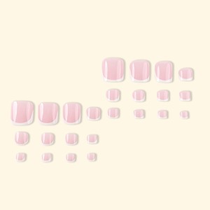 Uñas postizas artificiales de cobertura completa, 24 piezas, diferentes diseños, uñas a presión para puntas de uñas de los pies, parche de belleza. - Product Image 4