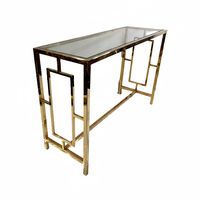 Tables consoles modernes de luxe en acier inoxydable avec plateau en verre transparent pour salon, miroirs extérieurs, meubles de toilette, décoration intérieure, finition personnalisée