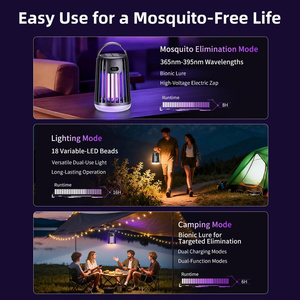 Lámpara Solar Antimosquitos, Trampa para Moscas Portátil, Luz UV Recargable, Eliminador de Insectos Eléctrico, Repelente de Plagas, Control de Insectos, USB, LED, Arte - Product Image 2