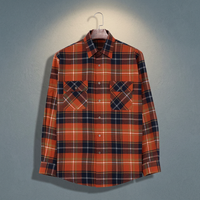 Kemeja Kancing Logo Kustom Bahan Wol/Katun Lengan Panjang Flanel Ukuran Besar Pakaian Kasual Pria Musim Gugur Bernapas